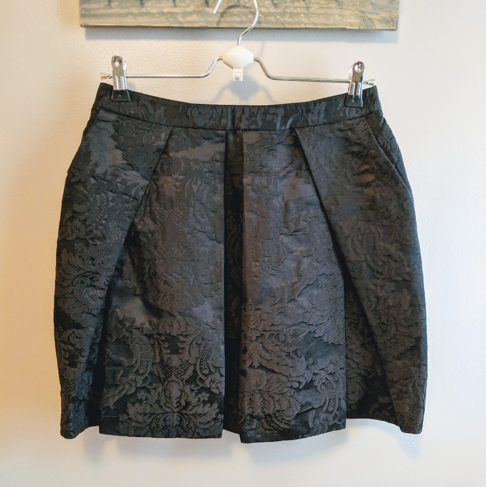 NWOT J.Crew Jacquard Pleated Skirt with Pockets!